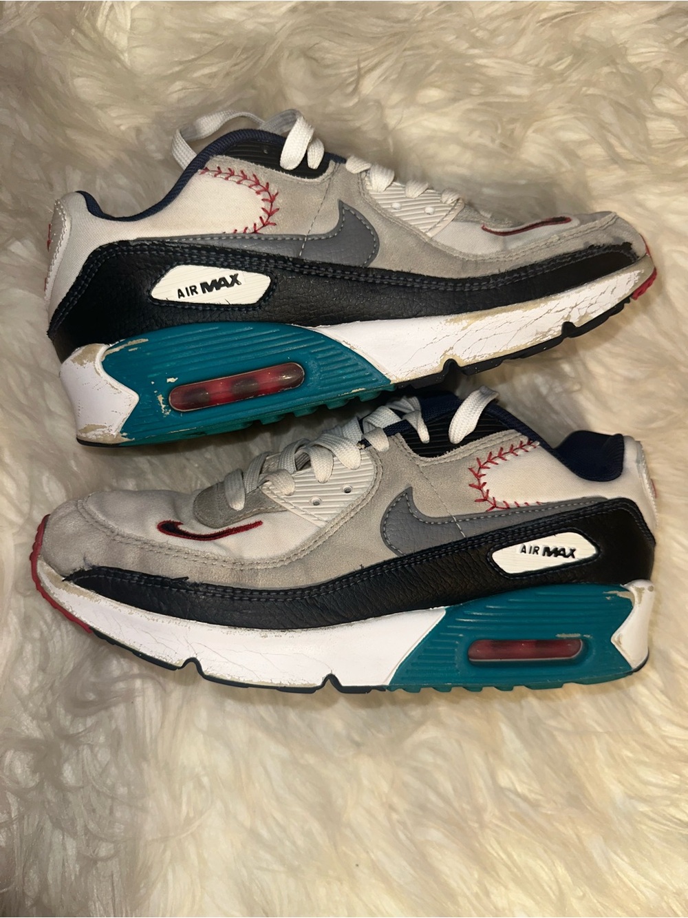 Nike Air Max 90 Ken Griffey Jr White Fresh Water DJ5194-100 7Y Baseball, Retro
